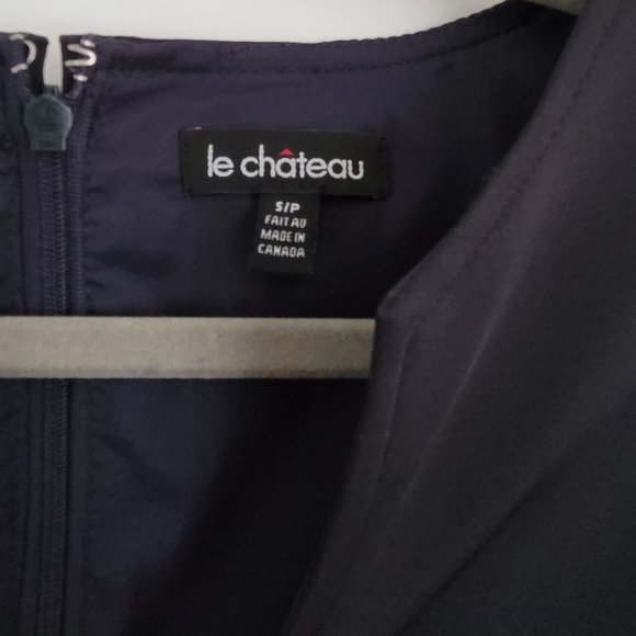 Navy Blue Ruched dress - Le Chateau - Picture 5 of 7